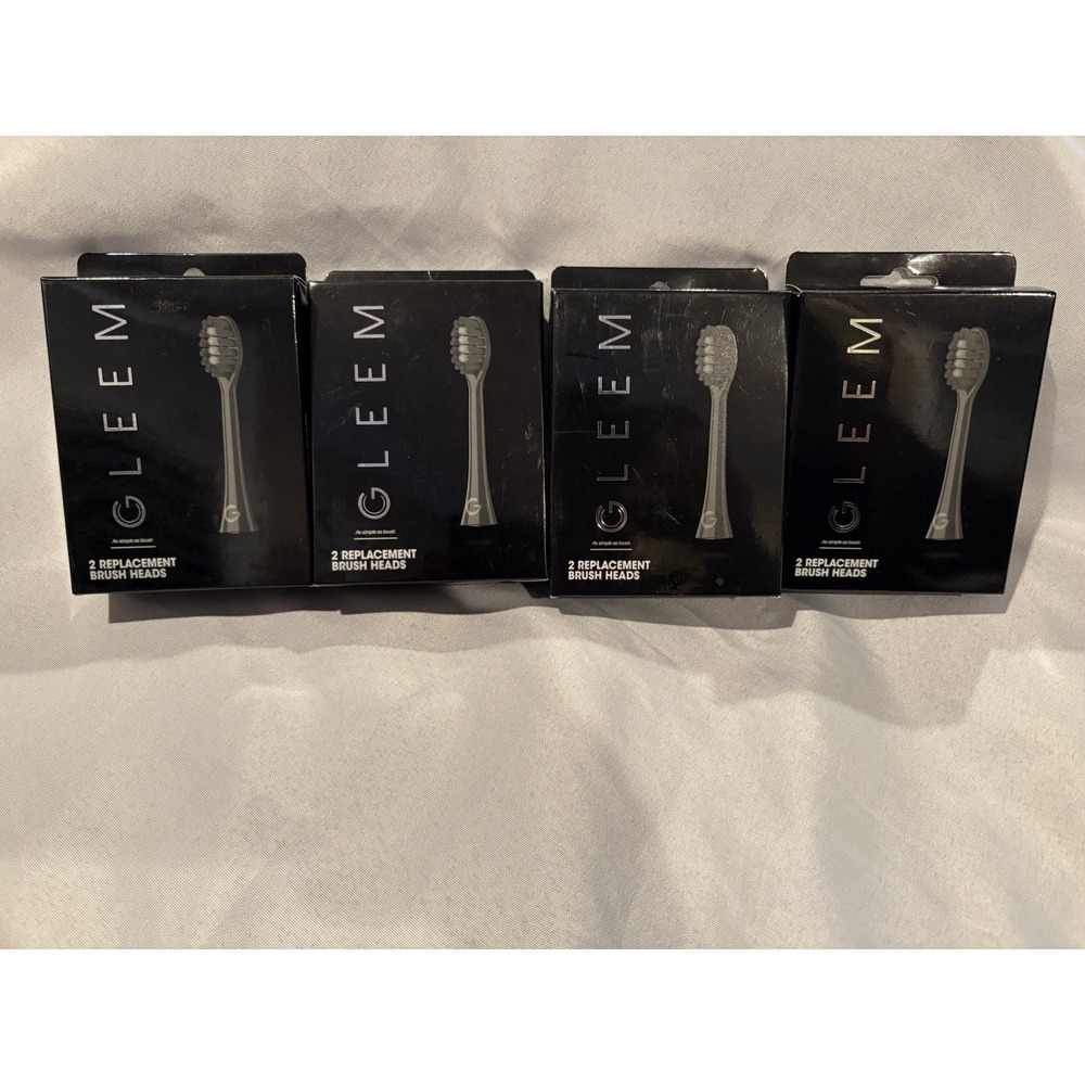 NEW GLEEM Replacement Brush Heads Black 8 Total 4 Boxes Of 2 Brush Head Per Box